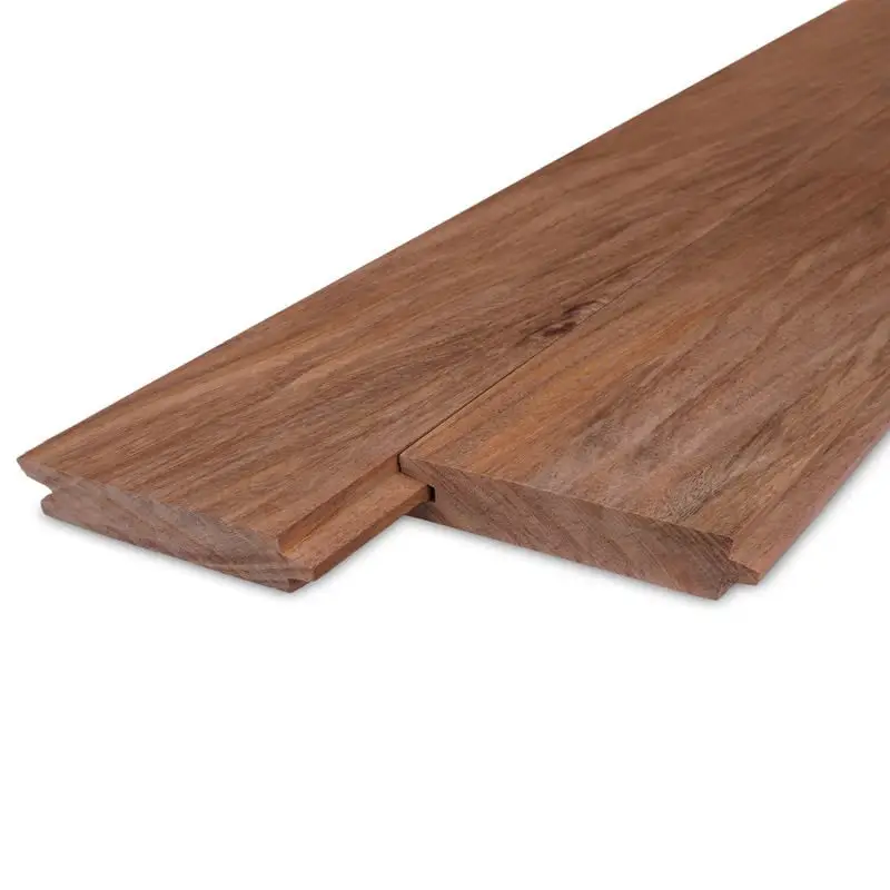 Damwand profiel hardhout Angelim 3 x 14 cm mes en groef Laatste Kans