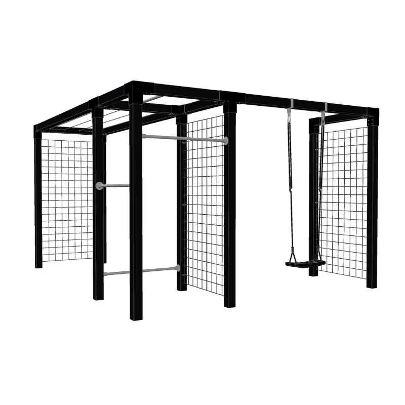 Nu Kopen Pergola hout met schommel, fitness en waslijn - 369/306 x 108 x 208 cm