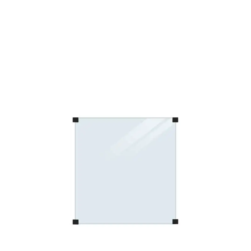 Voordeelprijs Glasplaat - Gehard glas 6 mm helder glas tbv ronde palen (90 x 91 cm)