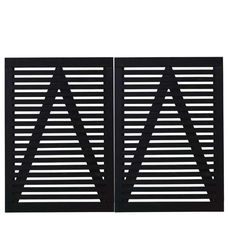 Seizoensaanbieding Dubbele tuinpoort vuren - Tokyo louvre zwart (200 x 140 cm)