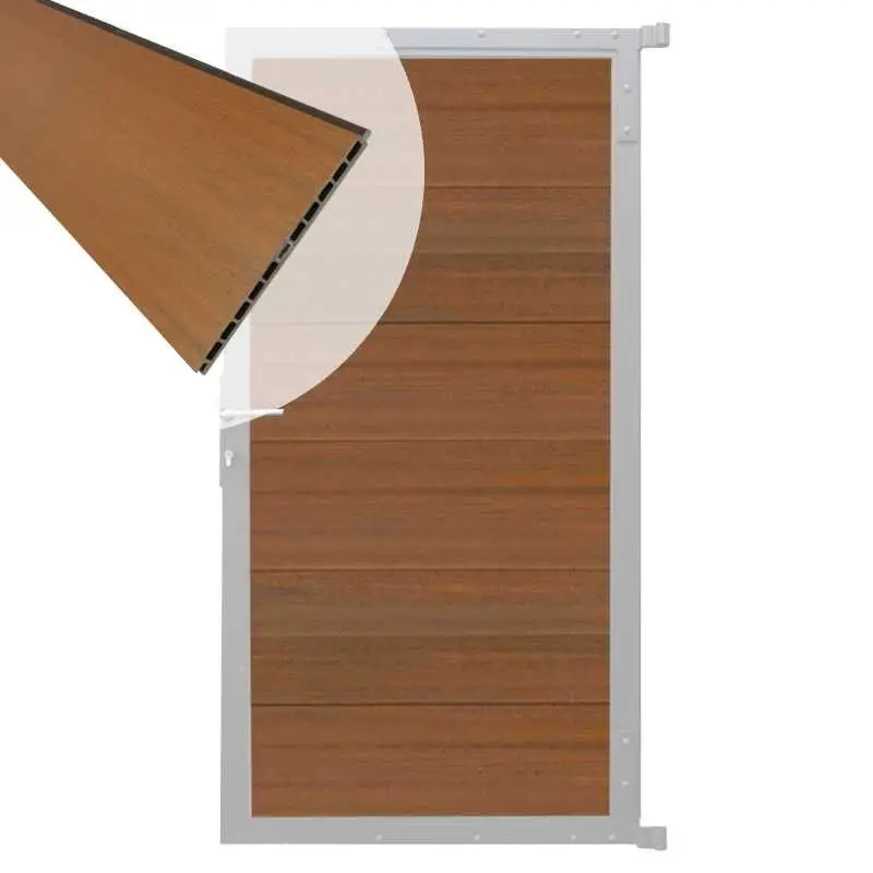 Beperkte Voorraad Tuindeur composiet Como teak met blank alu kader (90 x 180 cm)