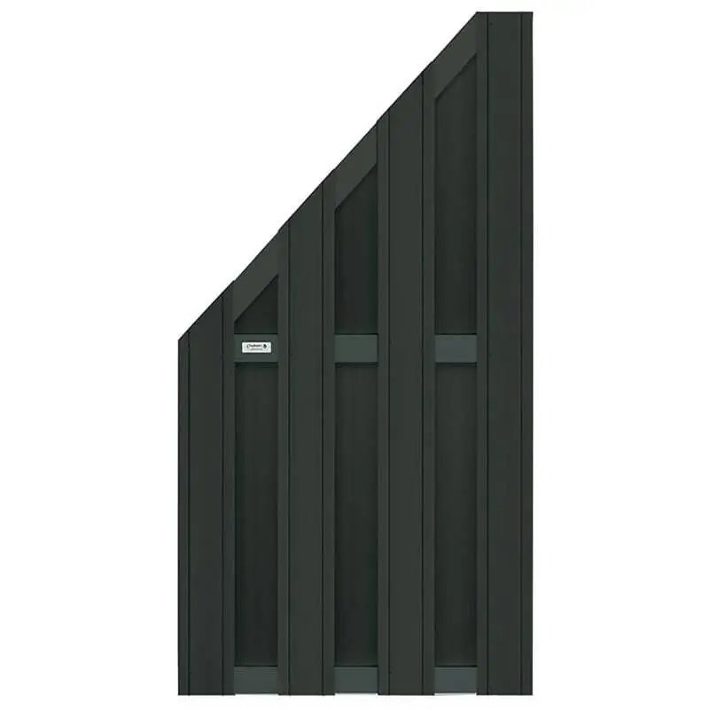 Schutting composiet schuin Design antraciet met antraciet aluminium frame (90 x 180/93 cm) Betaalbaar