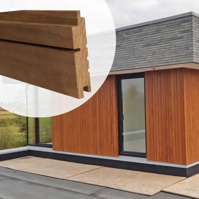 Gevelbekleding Thermo Radiata Pine stripes S/L 2,8 x 14 cm Lage Prijs
