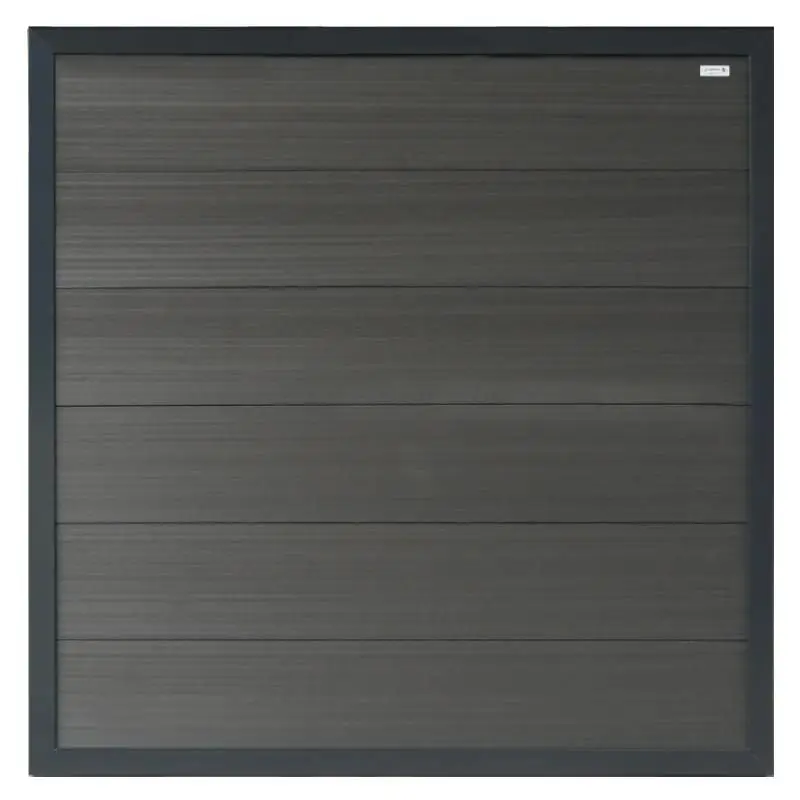 Op = Op Schutting composiet Forte antraciet met antraciet aluminium kader (180 x 180 cm)