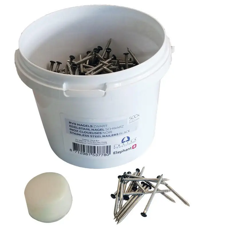 Bestel Nu RVS nagel BKV 2,7/2,9x50mm 500 stuks zwart gepoedercoat