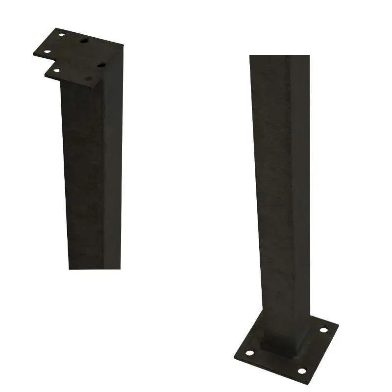Hoekpaal staal met voet zwart - 4,5 x 4,5 x 103,3 cm Flitsaanbieding