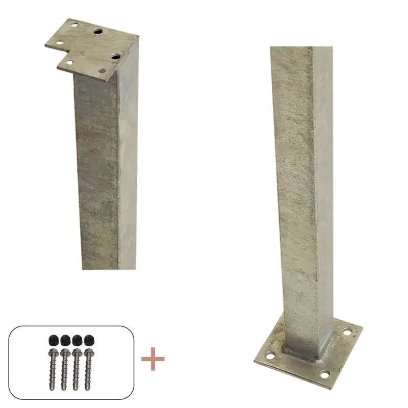Hoekpaal staal met voet gegalvaniseerd incl. schroeven - 4,5 x 4,5 x 103,3 cm Beperkt Aanbod