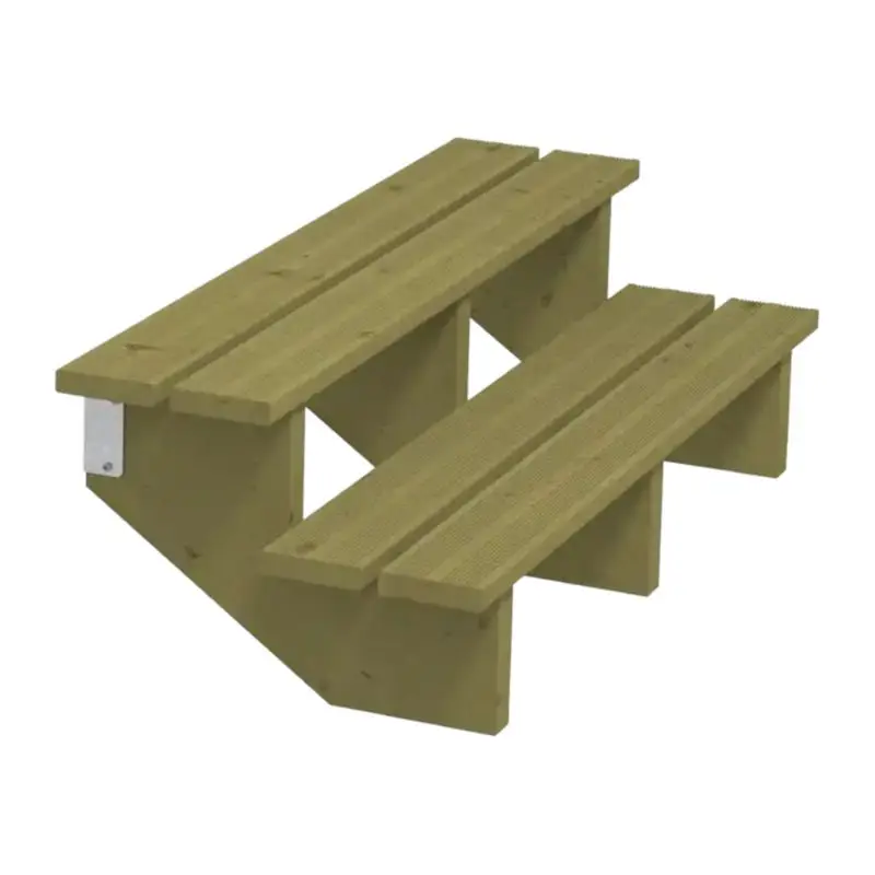 Tuintrap hout - 2 treden - inclusief treden - 50 x 34 x 120 cm Premium