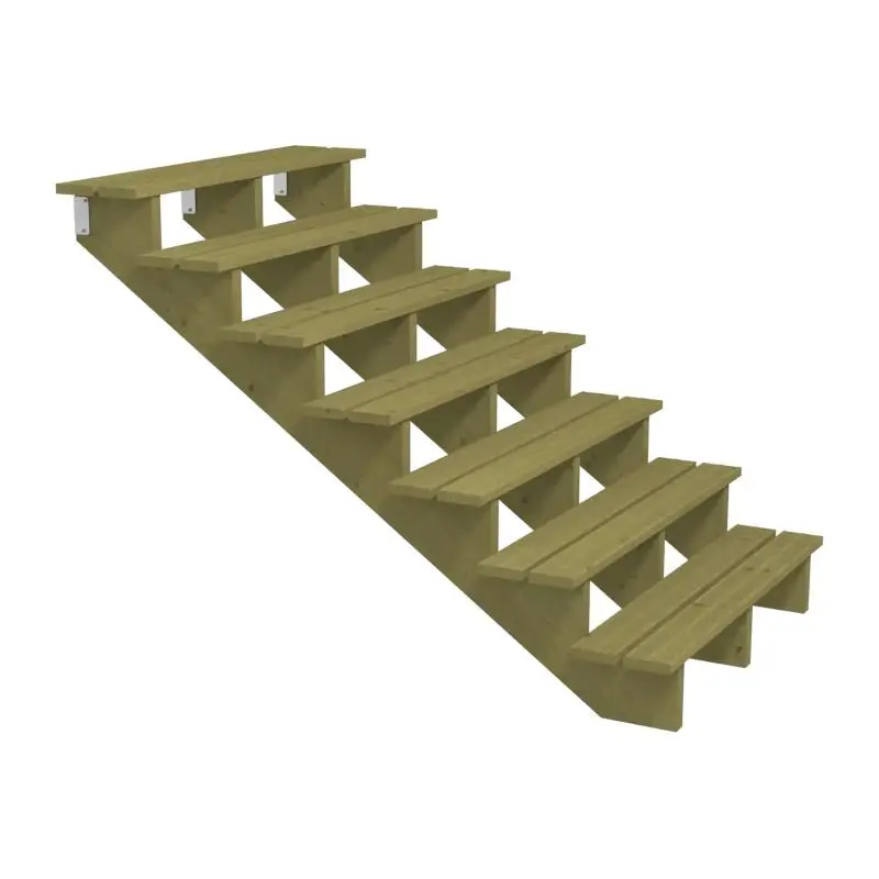 Tuintrap hout - 7 treden - inclusief treden - 175 x 119 x 120 cm Op = Op