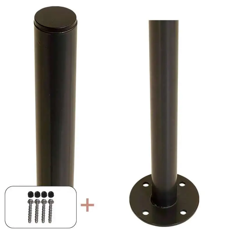 Paal staal rond met voet zwart-grijs incl. schroeven - diameter 42,4 mm Superprijs