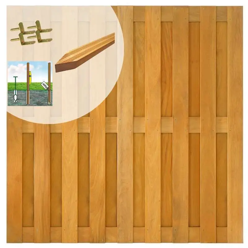 Hete Deal Schutting set hardhout almendrillo geolied recht 17L rvs (5,68 meter)