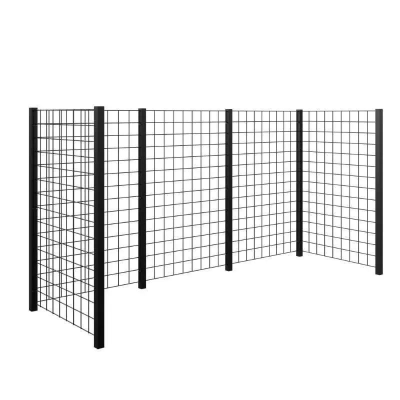 Containerscherm stalen traliewerk - zwart - 89 x 258 x 147 cm Laatste Kans