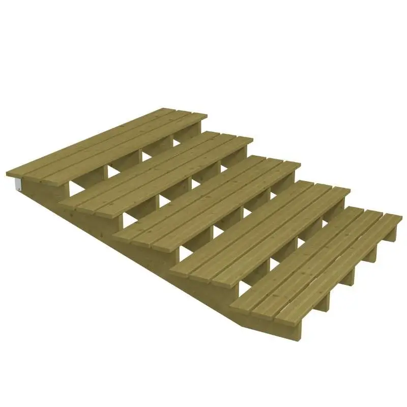 Rechtstreeks Van De Fabrikant Tuintrap hout lui - 5 treden - inclusief treden - 196 x 68 x 180 cm
