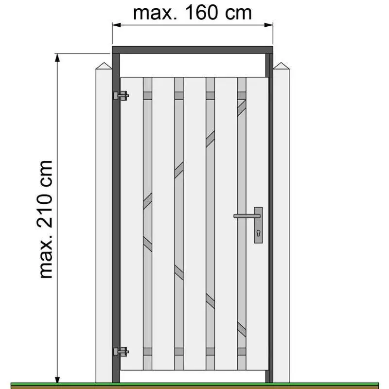 Tuindeurkozijn naaldhout met aanslaglat - zwart geïmpregneerd - max 160 cm - geschaafd Premium