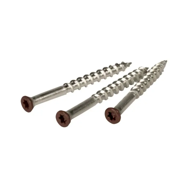 Schroeven 4 x 25 - RVS platte kop T15 - Bruin (100 stuks) Lage Prijs