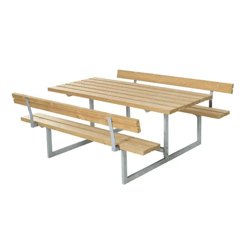 Must-Have Picknicktafel thermowood - Basic - 2 rugleuningen - 160 x 177 x 73 cm
