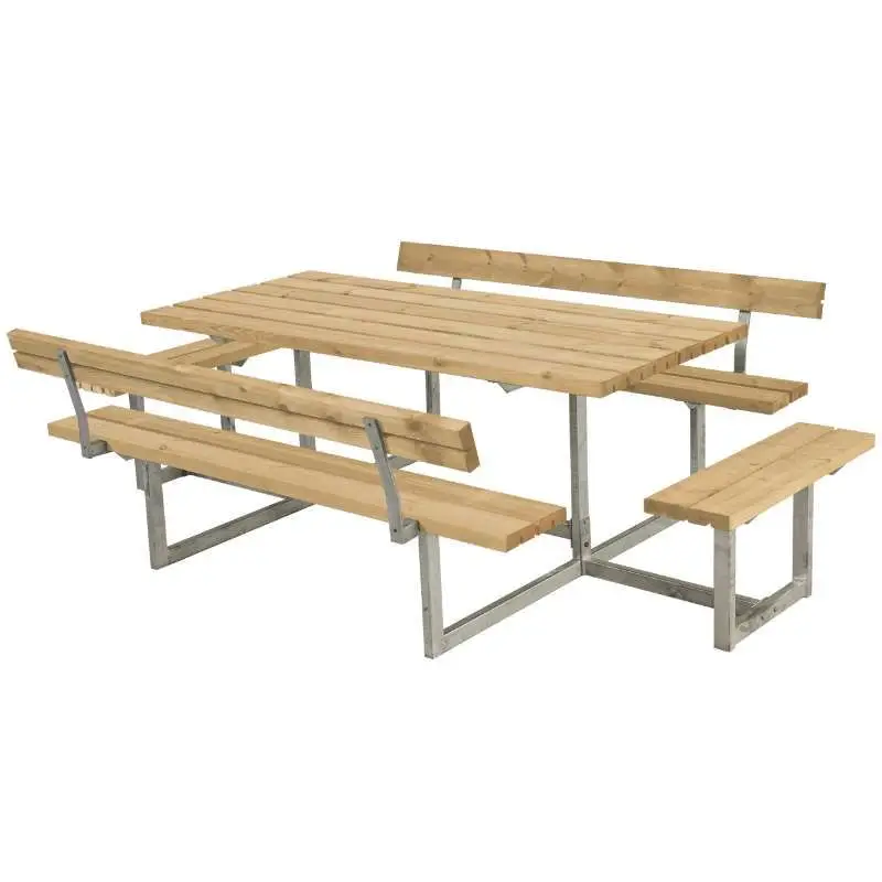 Beste Prijs Picknicktafel thermowood - Basic - 2 rugleuningen - 184 x 260 x 75 cm