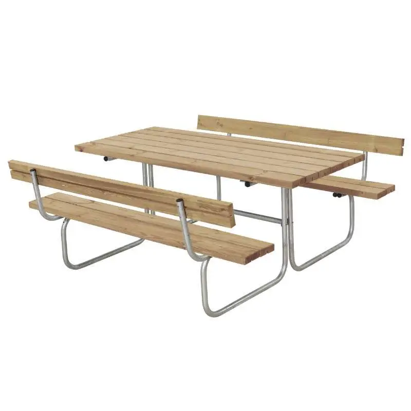 Picknicktafel thermowood - Classic - 2 rugleuningen - 177 x 177 x 73 cm Speciale Aanbieding
