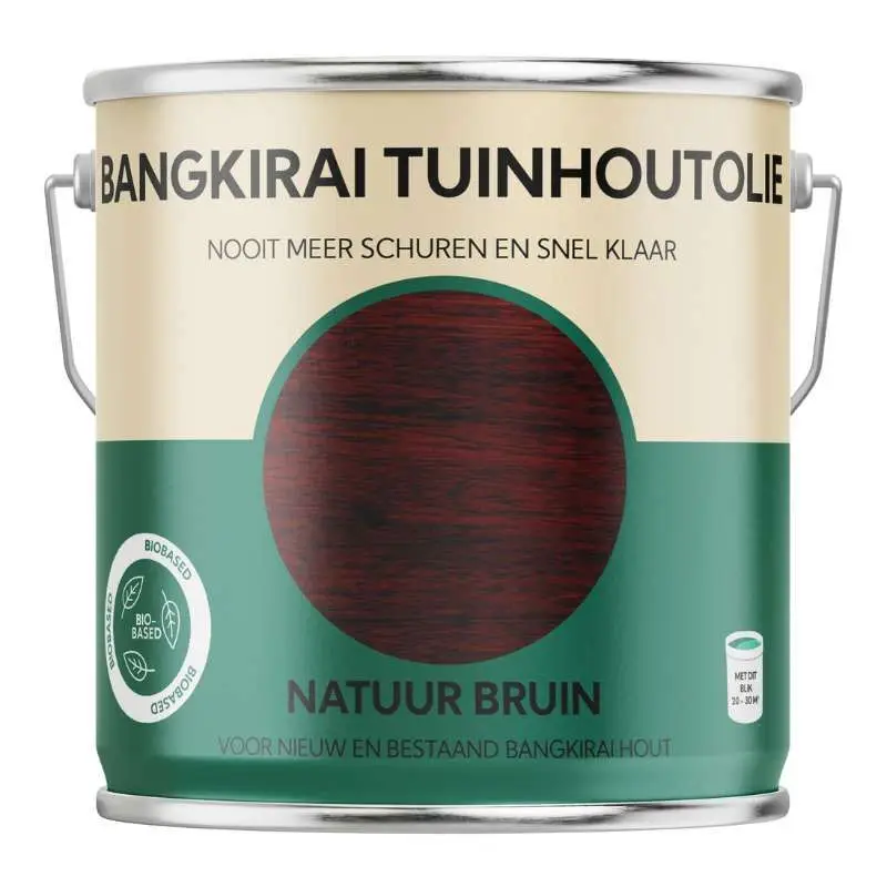 Bankirai olie biobased - Natuur bruin 2,5 liter Beste Prijs