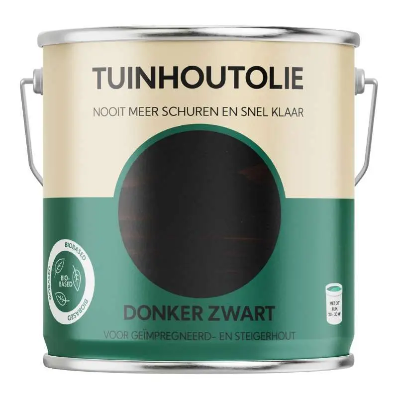 Gratis Retour Tuinhout olie biobased - Donker zwart 2,5 liter
