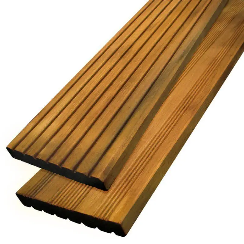 Vlonderplank hardhout Almendrillo 2,1 x 14,5 cm (2,45 mtr) geolied groef/semi-ribbel Betaalbaar