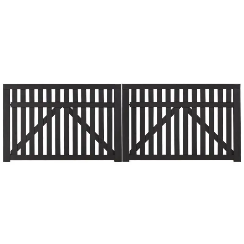 Dubbele poort vuren - Country recht zwart (300 x 98 cm) Snelle Levering