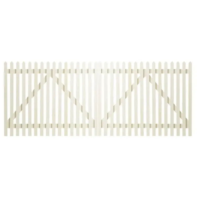Dubbele poort vuren - Skagen Lux recht wit (300 x 120 cm) Gereduceerde Prijs