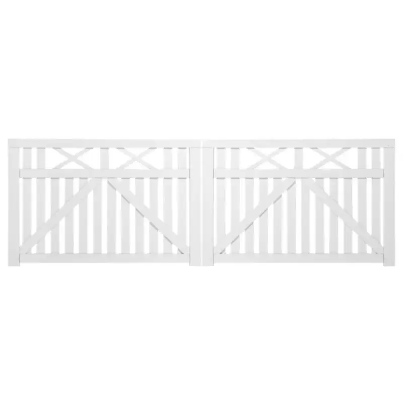 Dubbele poort vuren - Vinesse rechte poorten wit (300 x 98 cm) Gecertificeerd