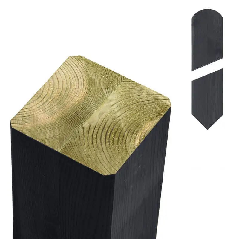 Meest Verkocht Paal vuren 7 x 7 cm antraciet (237 cm) met gepunte en afgeronde kant geschaafd
