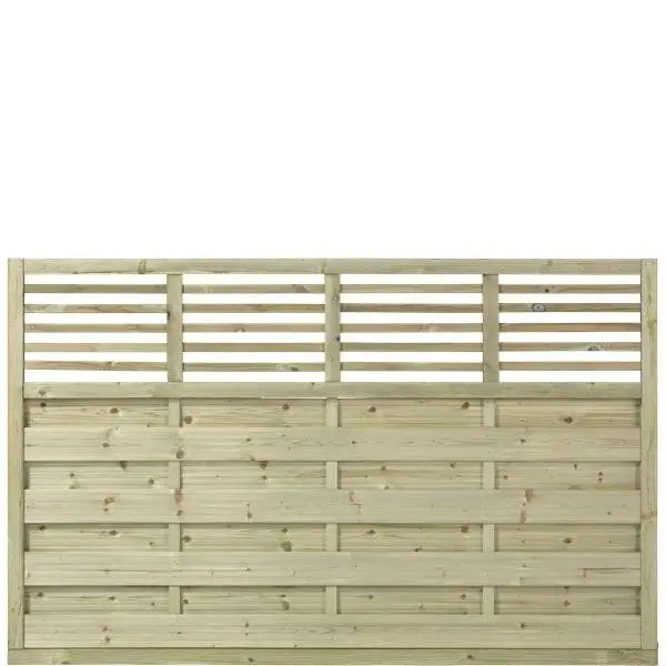 Schutting met doorkijk vuren - Newline recht groen geimpregneerd (180 x 110 cm) geschaafd Direct Beschikbaar
