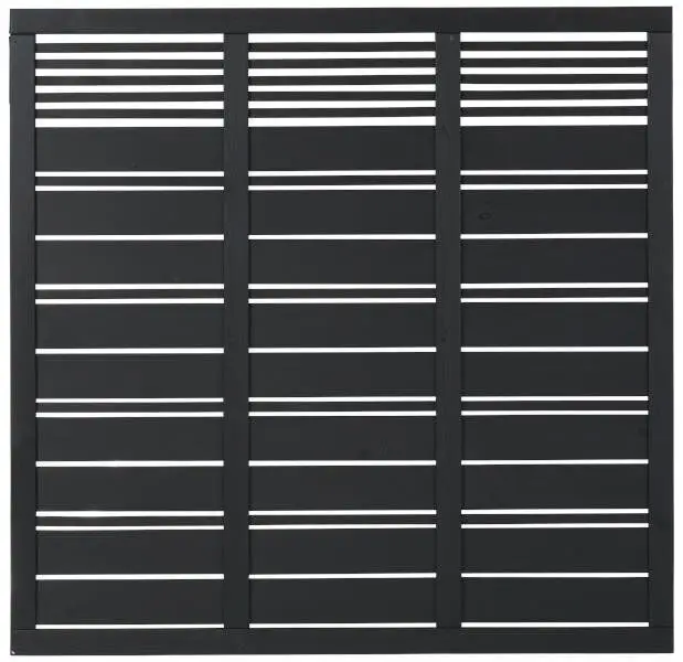 Schutting vuren - Silence louvre recht zwart (176 x 170 cm) Actieprijs