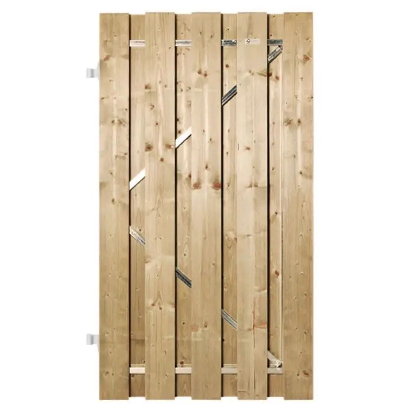 Tuindeur verduurzaamd vuren - Recht met stalen frame (100 x 180 cm) dikte 5,2 cm Snelle Levering