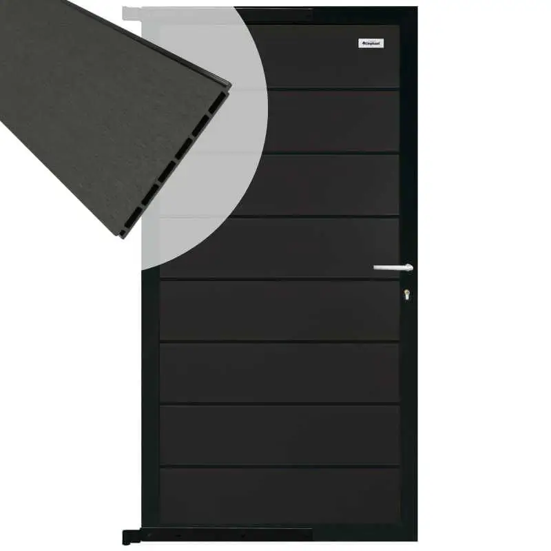 Tuindeur composiet Modular antraciet met antraciet aluminium frame compleet (90 x 180 cm) Veilige Betaling