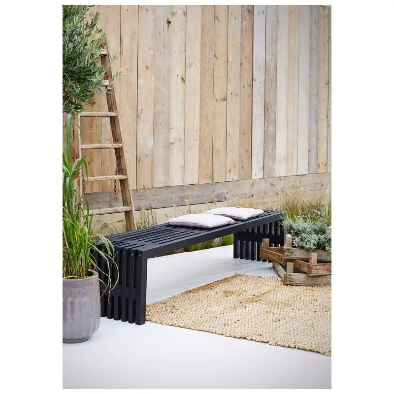 Beste Prijs Tuinbank Rustik - Dennenhout zwart gebeitst - 218 x 49 x 45 cm