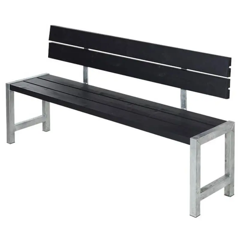 Planken bank vuren geimpregneerd - Plankesaet zwart 38 x 176 x 81 cm Op = Op