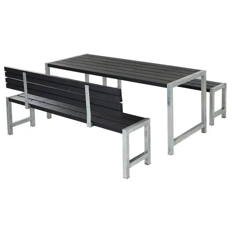Speciale Aanbieding Planken tuinset vuren geimpregneerd - Plankesaet 1 rugleuning zwart 77 x 186 x 72 cm