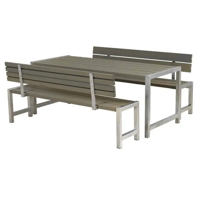 Planken tuinset vuren geimpregneerd - Plankesaet rugleuningen grijsbruin 77 x 186 x 72 cm Beperkt Aanbod