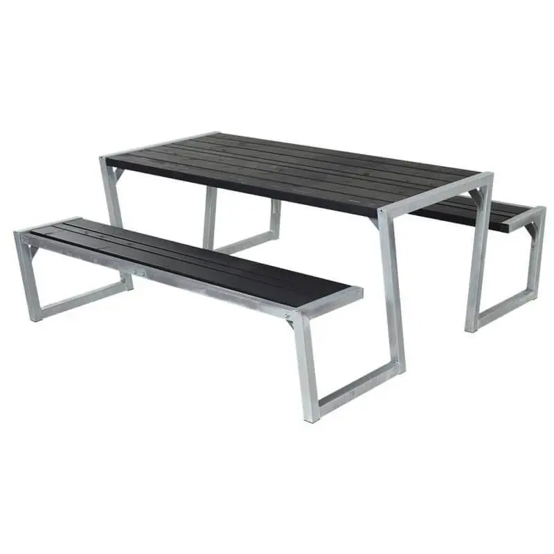 Picknicktafel vuren geimpregneerd - Zigma - zwart - 190 x 176 x 73 cm Beste Prijs