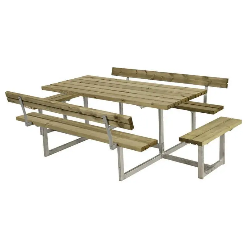 Picknicktafel vuren geimpregneerd - Basic - 4 banken 2 met rugleuning - 184 x 260 x 73 cm Koopje
