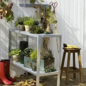 Tuintafel verzinkt staal - Oppottafel 40 x 110 x 90 cm Speciale Aanbieding