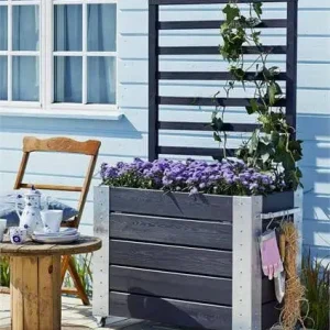Plantenbak vuren geïmpregneerd - Cubic roomdivider zwart 87 x 50 x 155 cm Superprijs