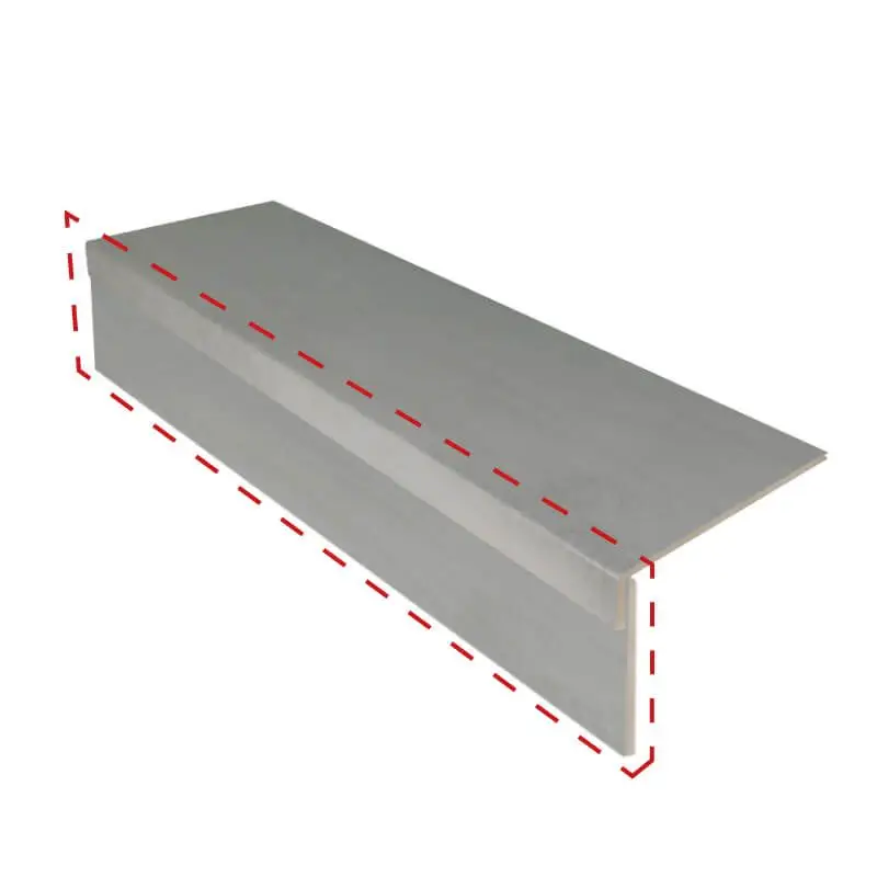 Stootbord (3 stuks) - Laminaat - Betonlook Light Grey Stone - 130 x 20 cm Superprijs
