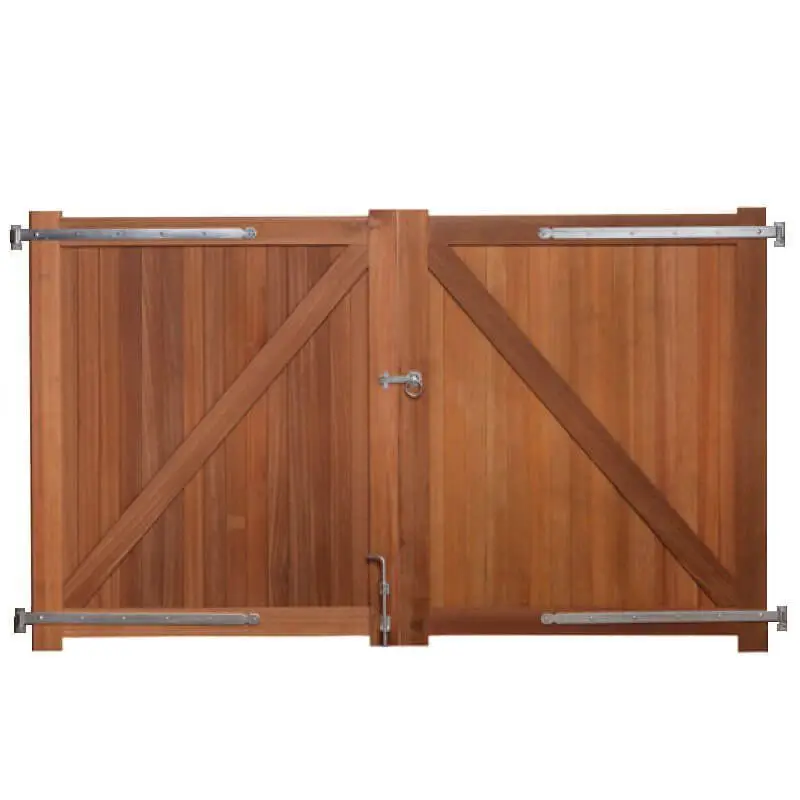 Lage Prijs Dubbele poort hardhout bankirai Belmonte incl. beslag (300 x 180 cm)