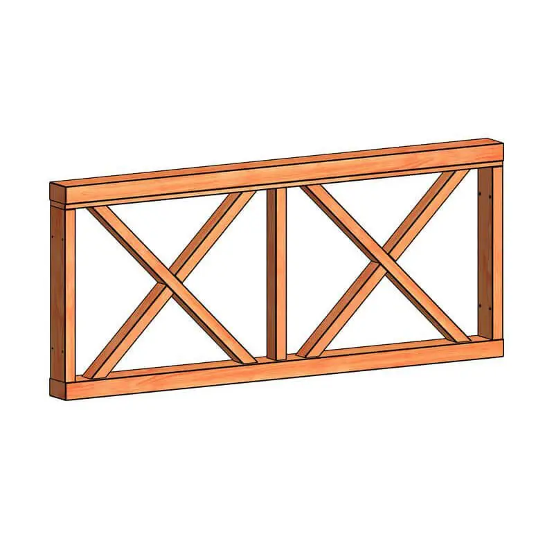 Direct Beschikbaar Verandahek kruis B 700 x 1630 mm onbehandeld