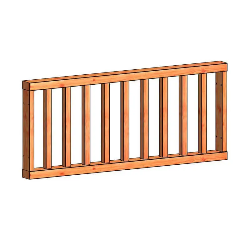 Beperkt Aanbod Verandahek spijlen B 700 x 1630 mm onbehandeld