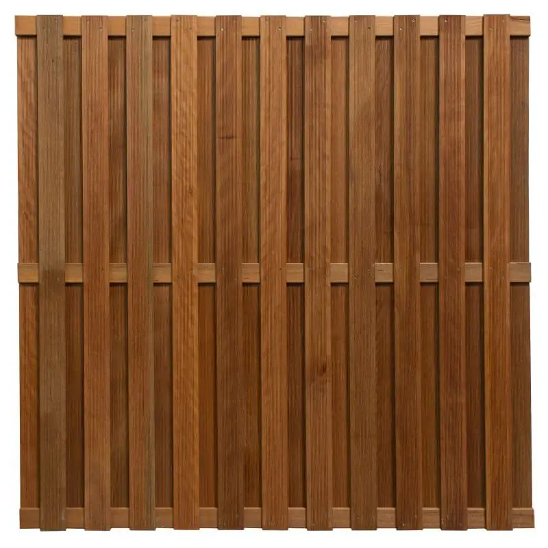 Rechtstreeks Van De Fabrikant Schutting hardhout keruing Lijn recht 23L geolied (180 x 180 cm) fijne ribbel schermdikte 3,9 cm