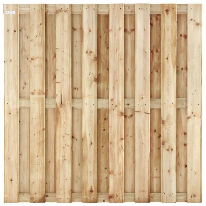 Voordeelprijs Schutting vuren Timber recht 15L rvs groen geïmpregneerd (180 x 180 cm) schermdikte 4,7 cm