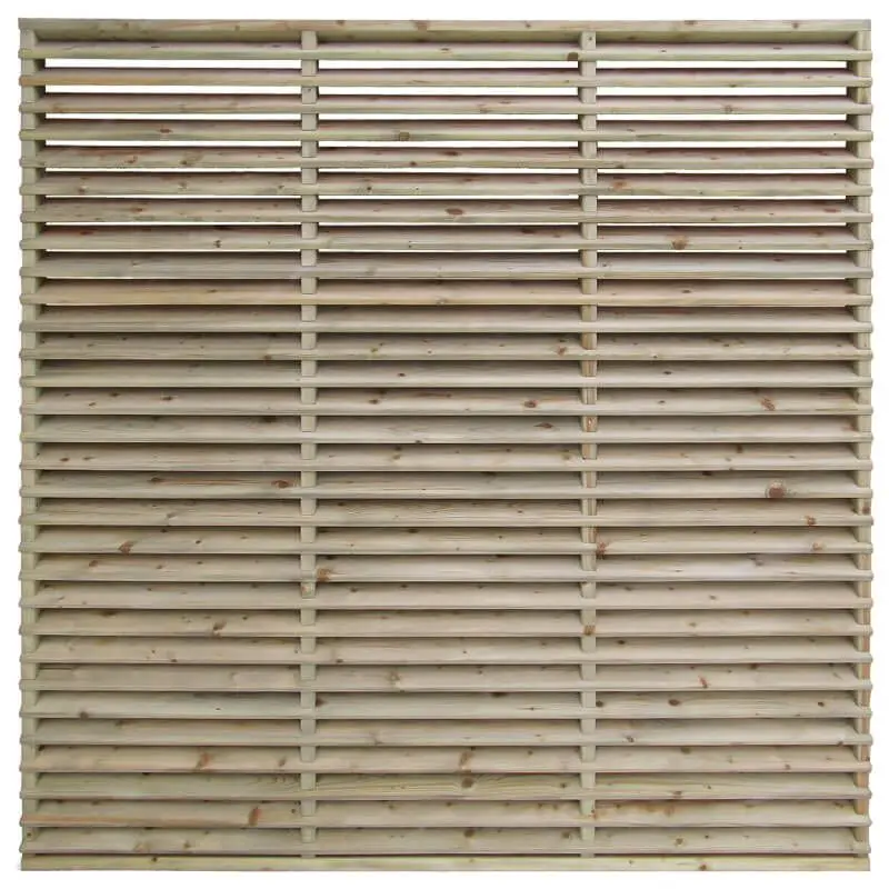 Schutting vuren Trend louvre recht 30L groen geimpregneerd (180 x 180 cm) schermdikte 6,8 cm Op = Op
