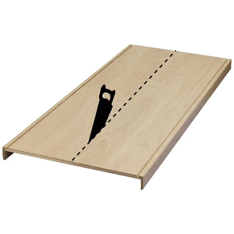 Laatste Versie Overzettreden met neus (2 stuks) - Eikenhout 3 mm toplaag Natuur - Met sleuf voor antislipstrip - 140 x 60 cm