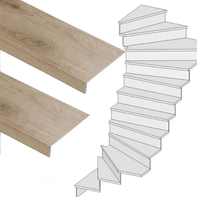 Premium Traprenovatie set - 2 kwart draai - 12 treden SPC toplaag Natuur Eiken